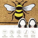 Coir Doormat for Home Entrance ( Bee Print Design ,71x45 cm)