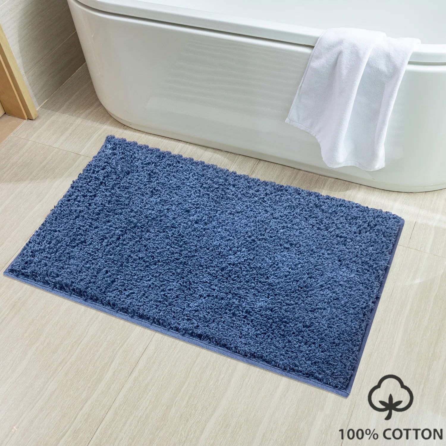 Colosseum Bath Mat 100% Cotton (40x60 cm,Blue)