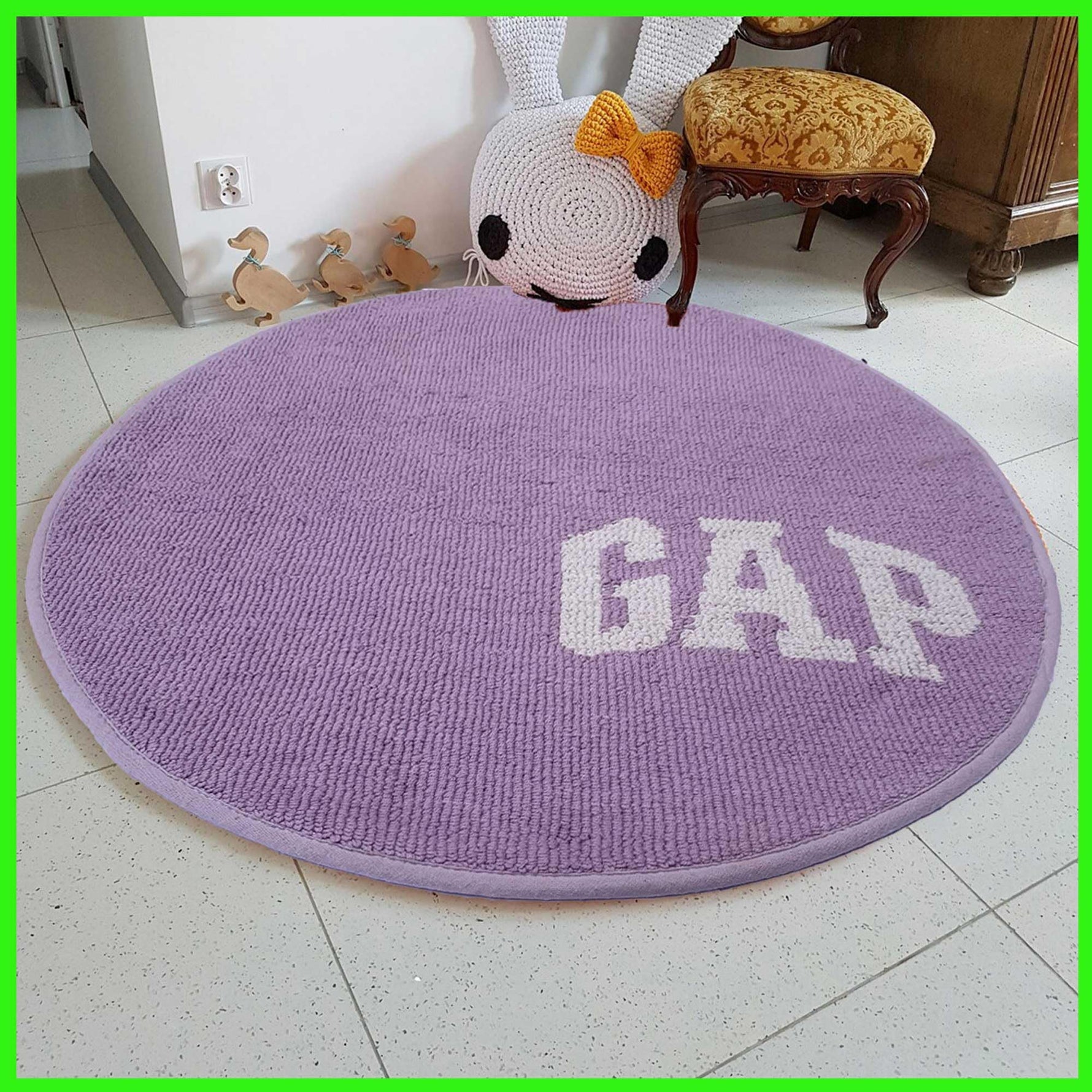 Round Bath mat for Bathroom (Purple, 65 x 65 cm)