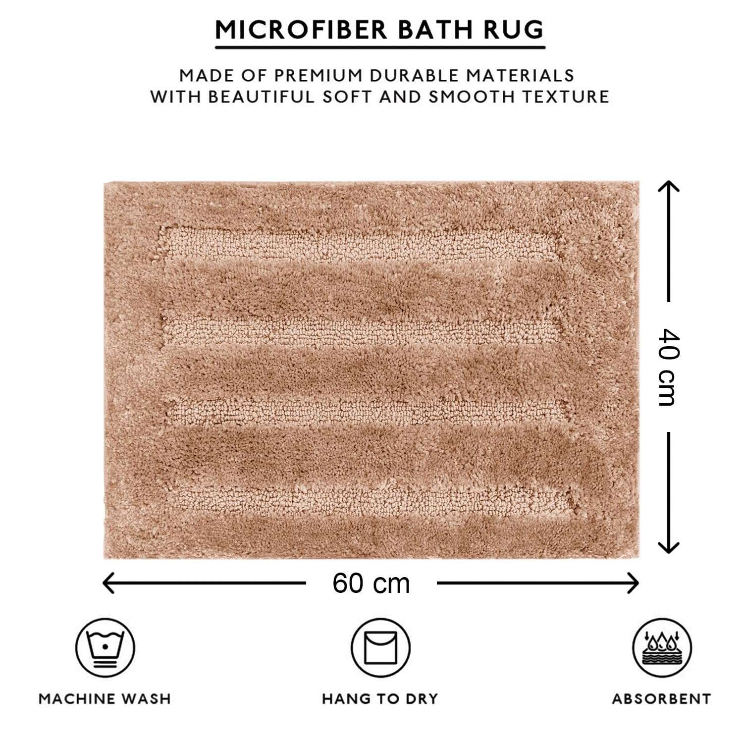 Bathmat 2500 GSM Microfiber (40cm x 60cm, Taupe)