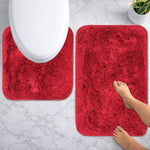Marino Fur Contour Bath Mat Mat Set of 2 (Maroon 40x60 cm & 40x45)