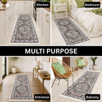 Polyester Floor Runner Persian Tribal Pattern Multi Color 150x56cm