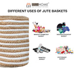 Jute Baskets for Storage (6"x6"_3 Pc, Mix)