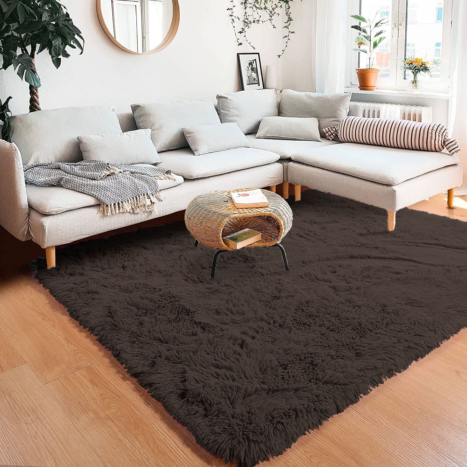 Marino Carpet Fur 2000 GSM (3x5 Ft, Chocolate)
