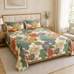 Double Bedsheet with 2 Pillow Covers 220 TC 100% Cotton Feel ( Sage Green , 90x100inch )