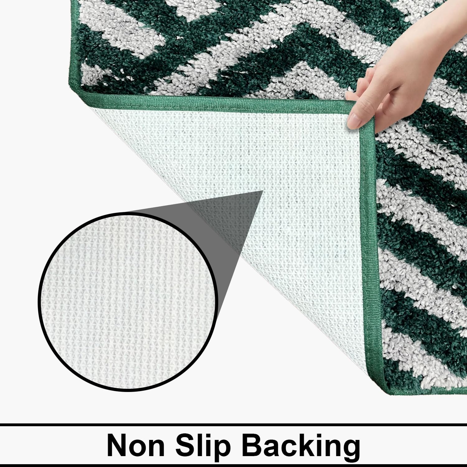 Kyoto Maze Bath Mat Bathroom (40x60 cm, Hunter Green)