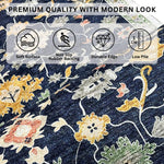 Polyester Floor Runner Midnight Garden Pattern Multi Color 150x56cm