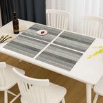 Stripe Design Placemat for Dining Table Set of 4(30x45 CM Silver)