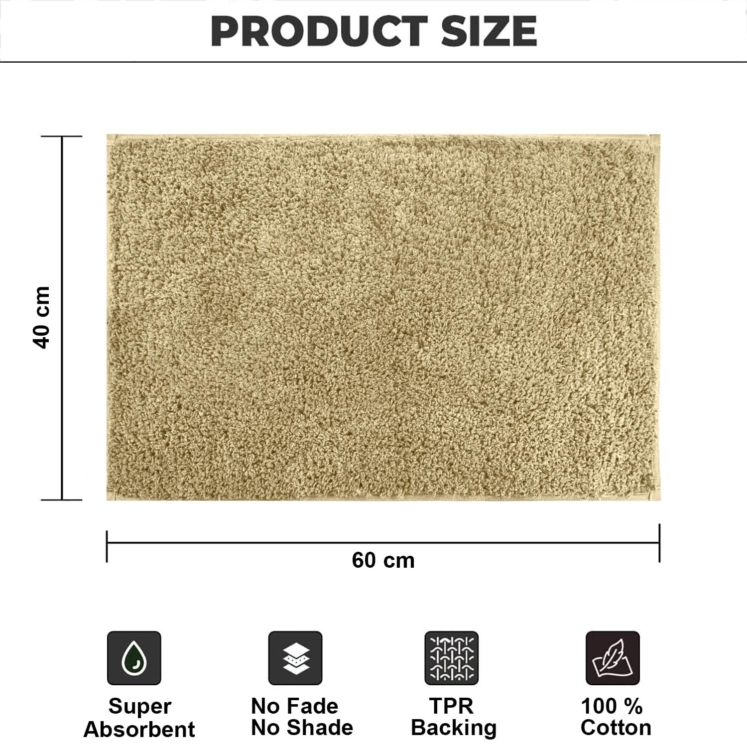 Colosseum Bath Mat 100% Cotton (40x60 cm,Gold)