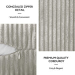 Corduroy Cushion Cover Super Soft (16x16 Inch, Taupe)