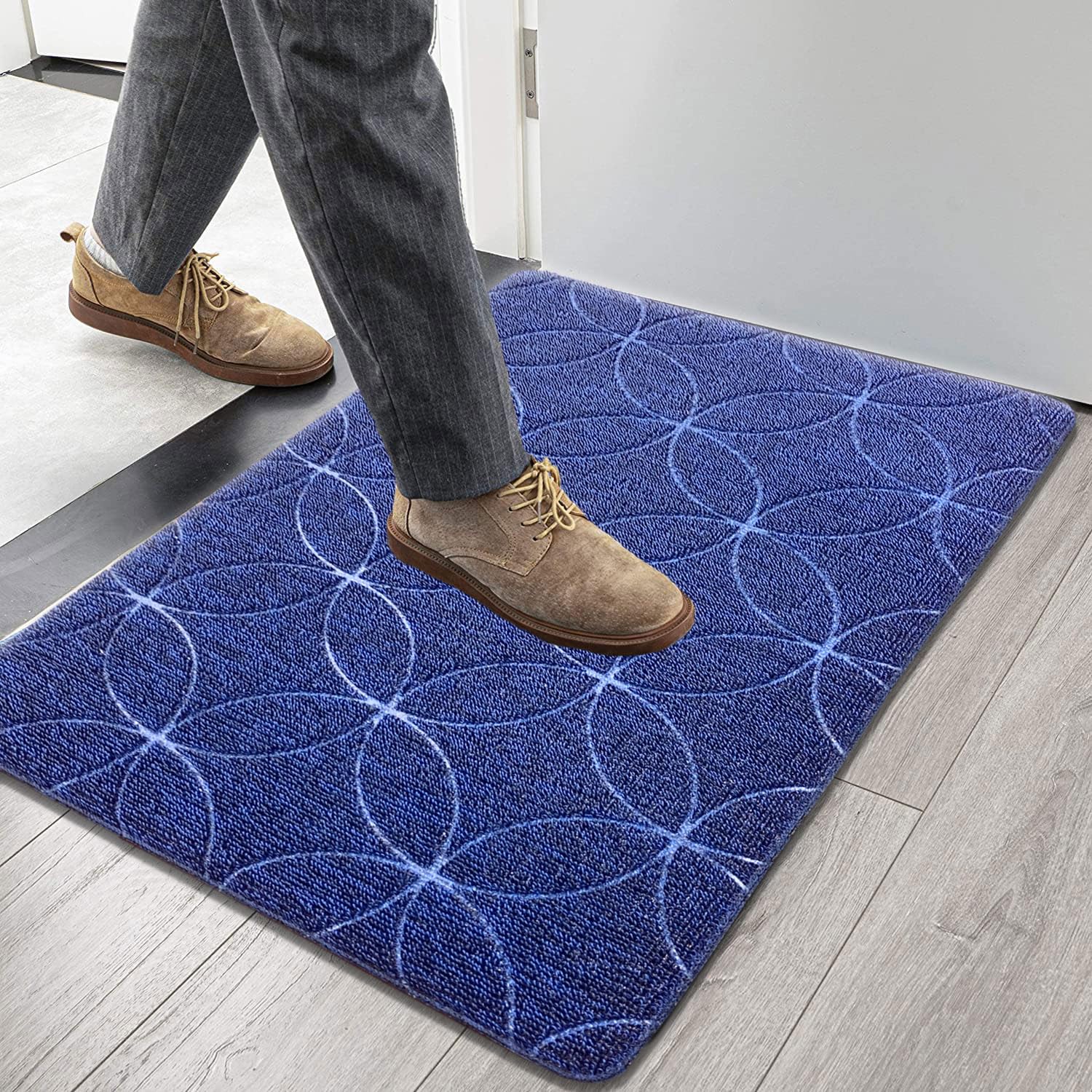 PVC Door Mat for Home Entrance Indoor & Outdoor(40x60 cm - Blue)