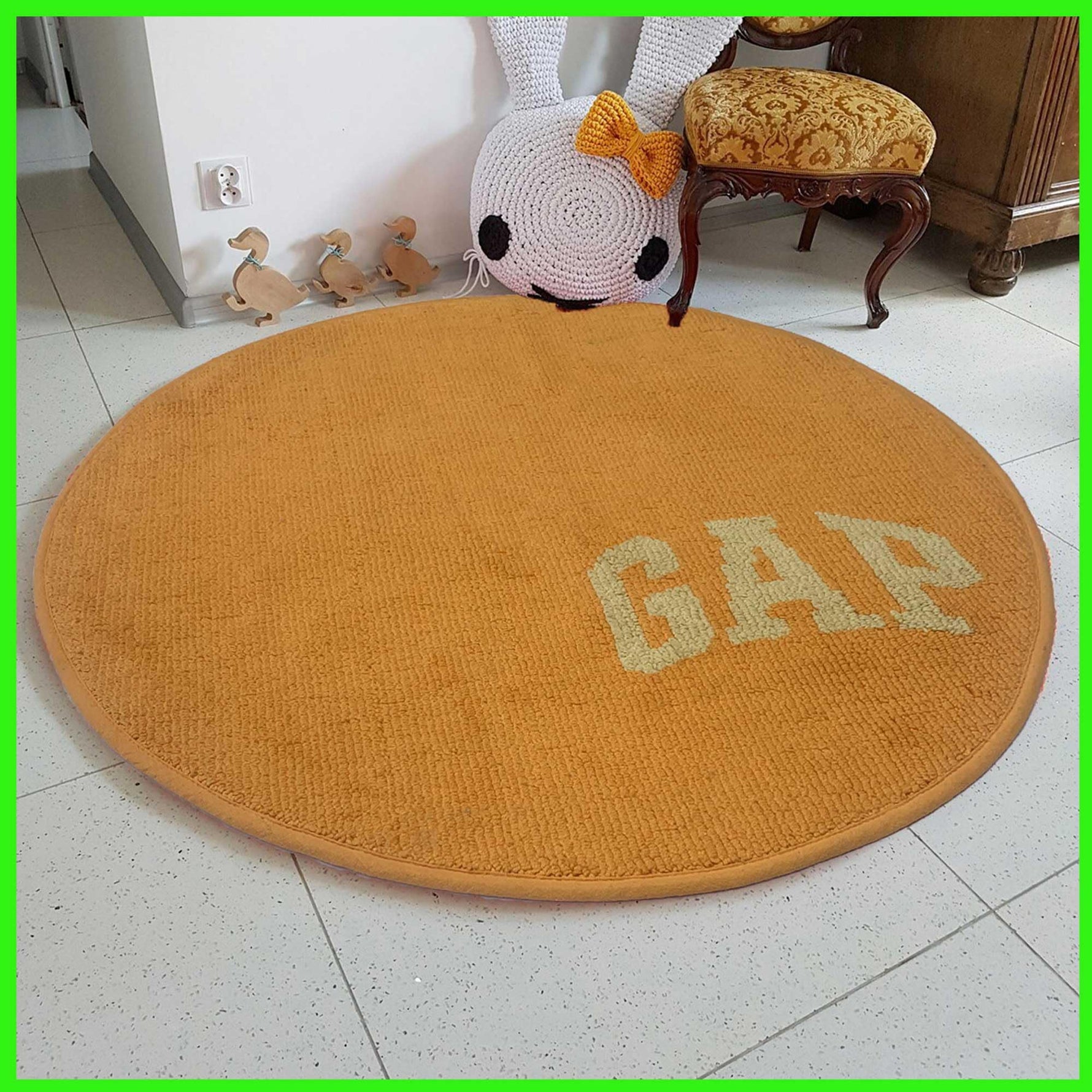 Round Bath mat for Bathroom (Yellow, 65 x 65 cm)