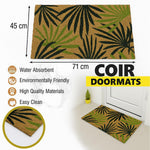 Coir Doormat for Home Entrance (Leaf Print Design ,71x45 cm)