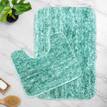 Hawai Contour Bath Mat  Set of 2 (Aqua, 40x60 cm & 40x45)