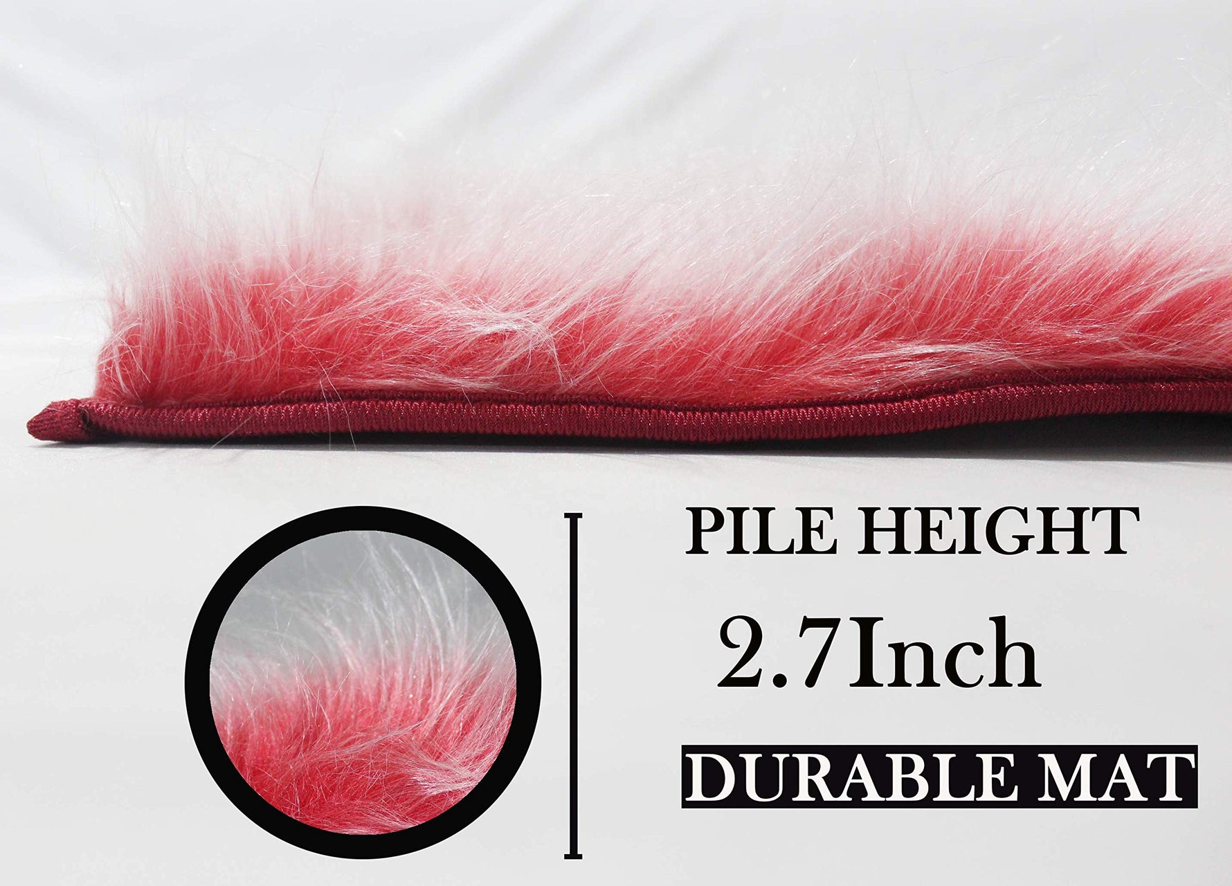 Faux Furr Bath mat Bathroom (Maroon, 40x60 cm)