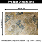 Polyester Abstract Carpet Anti Skid  (5x7 Feet, Multicolor)