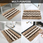 Belgium Bath Mat Super Soft Microfiber 2200 GSM Pack of 2 (38x58 cm ,Coffee)