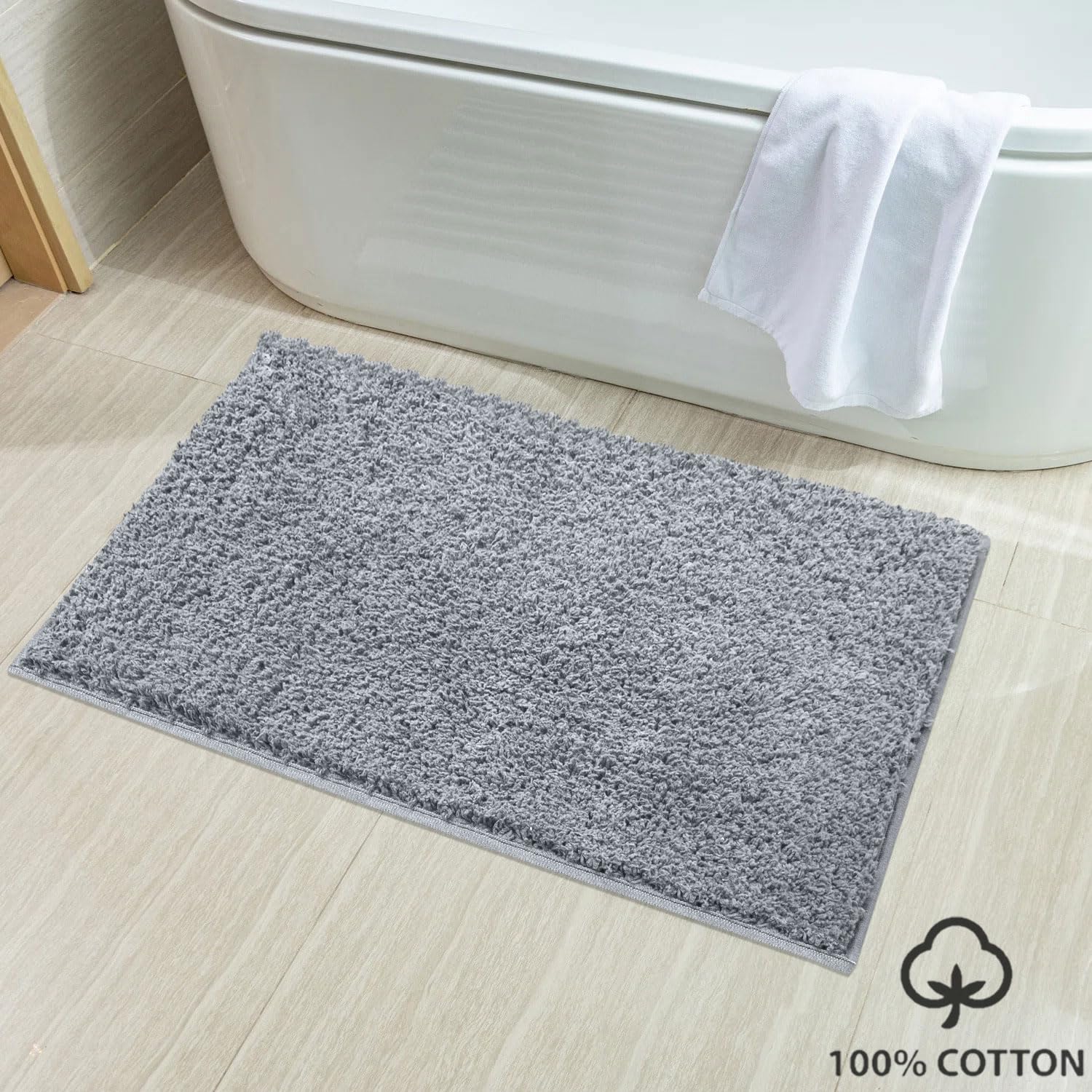 Colosseum Bath Mat 100% Cotton (40x60 cm,Silver)