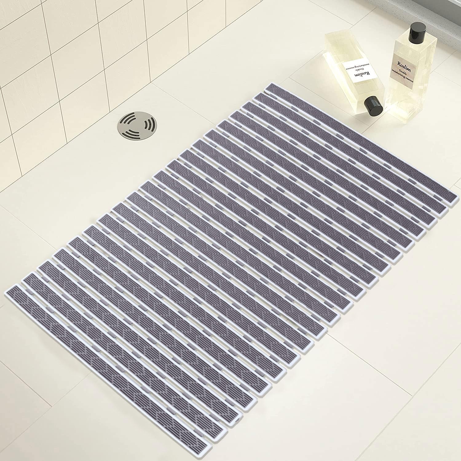 Shower Mats for Bathroom Anti Slip (Grey, 40x70 cm)