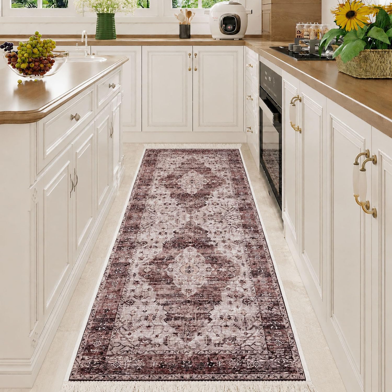 Polyester Floor Runner Persian Mist Pattern Multi Color 150x56cm
