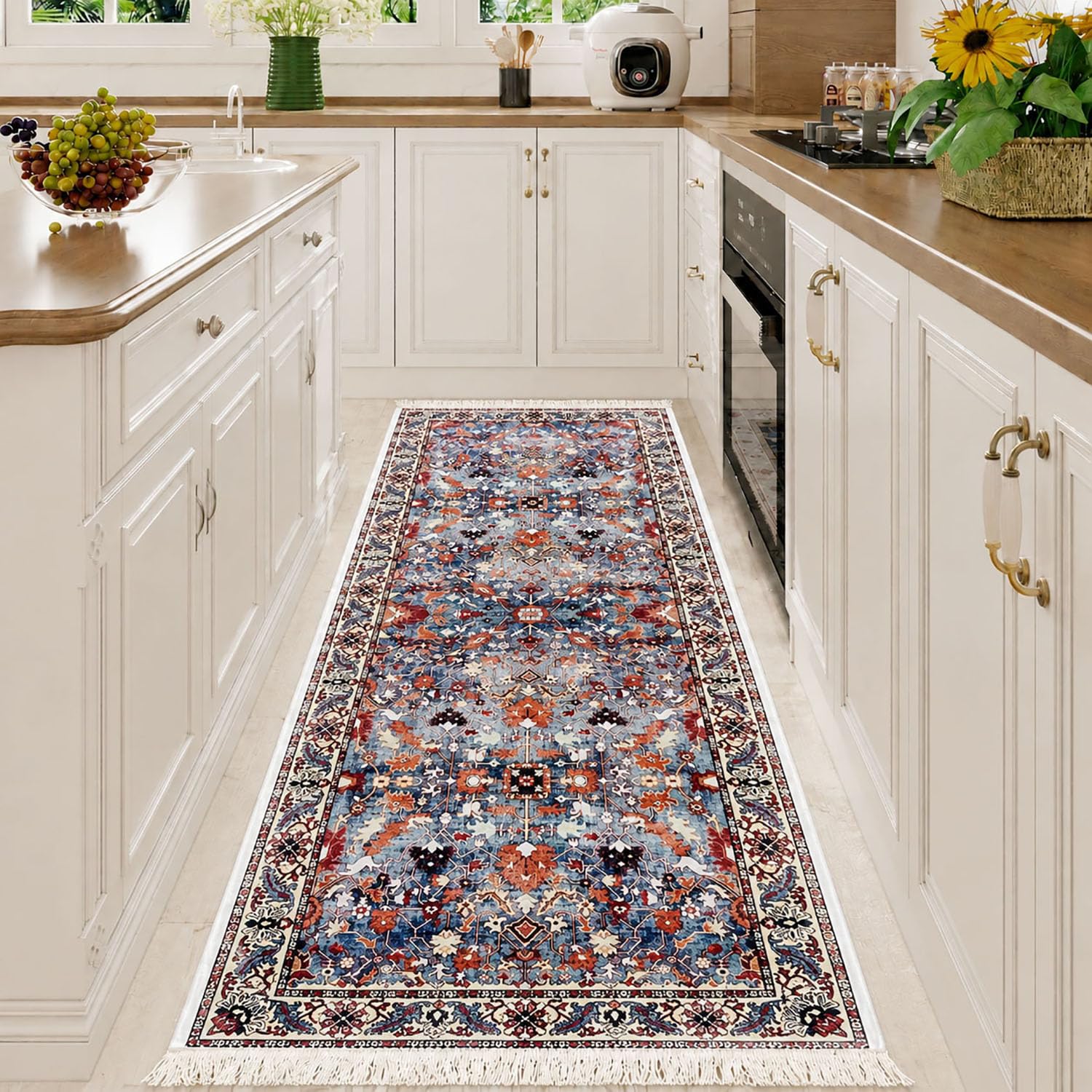 Polyester Floor Runner Velora Pattern Multi Color 150x56cm