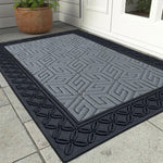 Rubber Coir Door Mat Anti Slip (Silver, 45cm x 75cm)