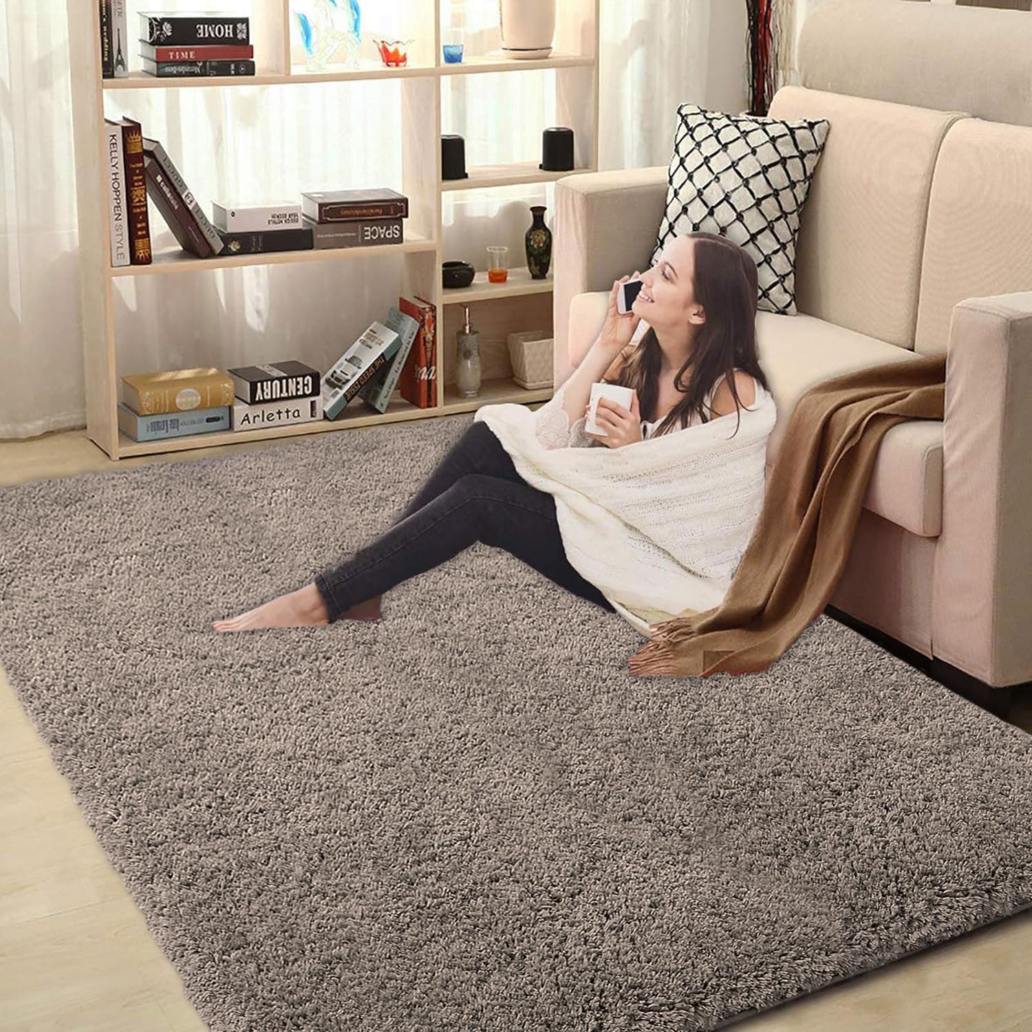 Vegas Carpet For Bedroom,Livingroom(Taupe,3X5 Feet)
