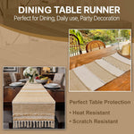 Table Runner with Tassels - Cotton 13.5 x 77 Inch, Rustica