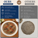 Persian Patchwork Dining Table Mats ( 36x36cm, Multicolor, Set Of 2 )