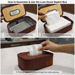 Bamboo Napkin Box Tissue Holder ( Brown, 24x14x9 cm )