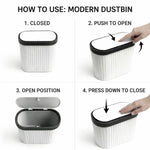 Portable Plastic Dustbin For Home And Kitchen (  27.5x14x29 cm, Grey )