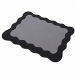 Kitchen Dish Drying Mat | Grey Minimal Wave Border | 35x55 cm