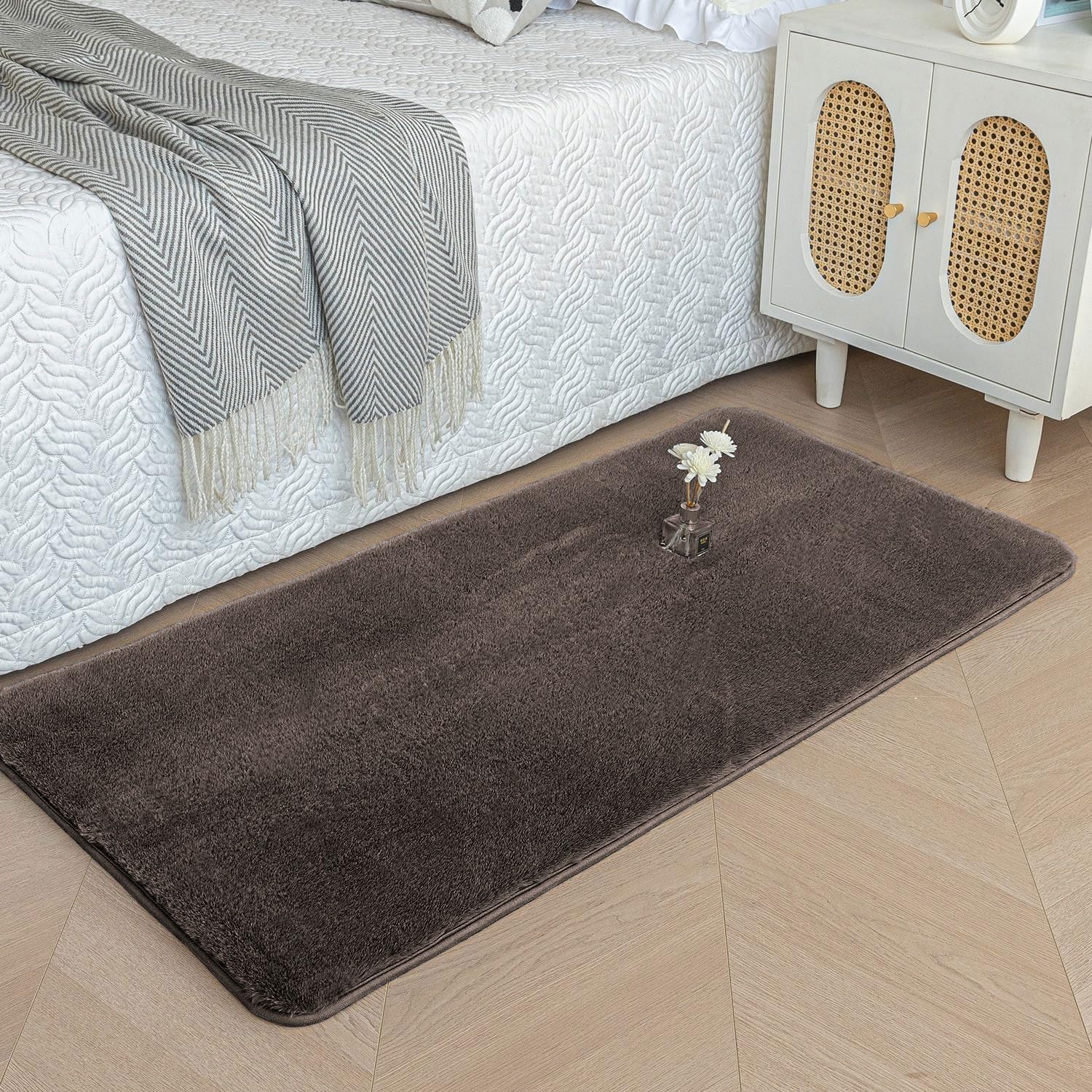 Rabbit Fur Super Soft Bath Mat (Cocoa, 60x90 cm)