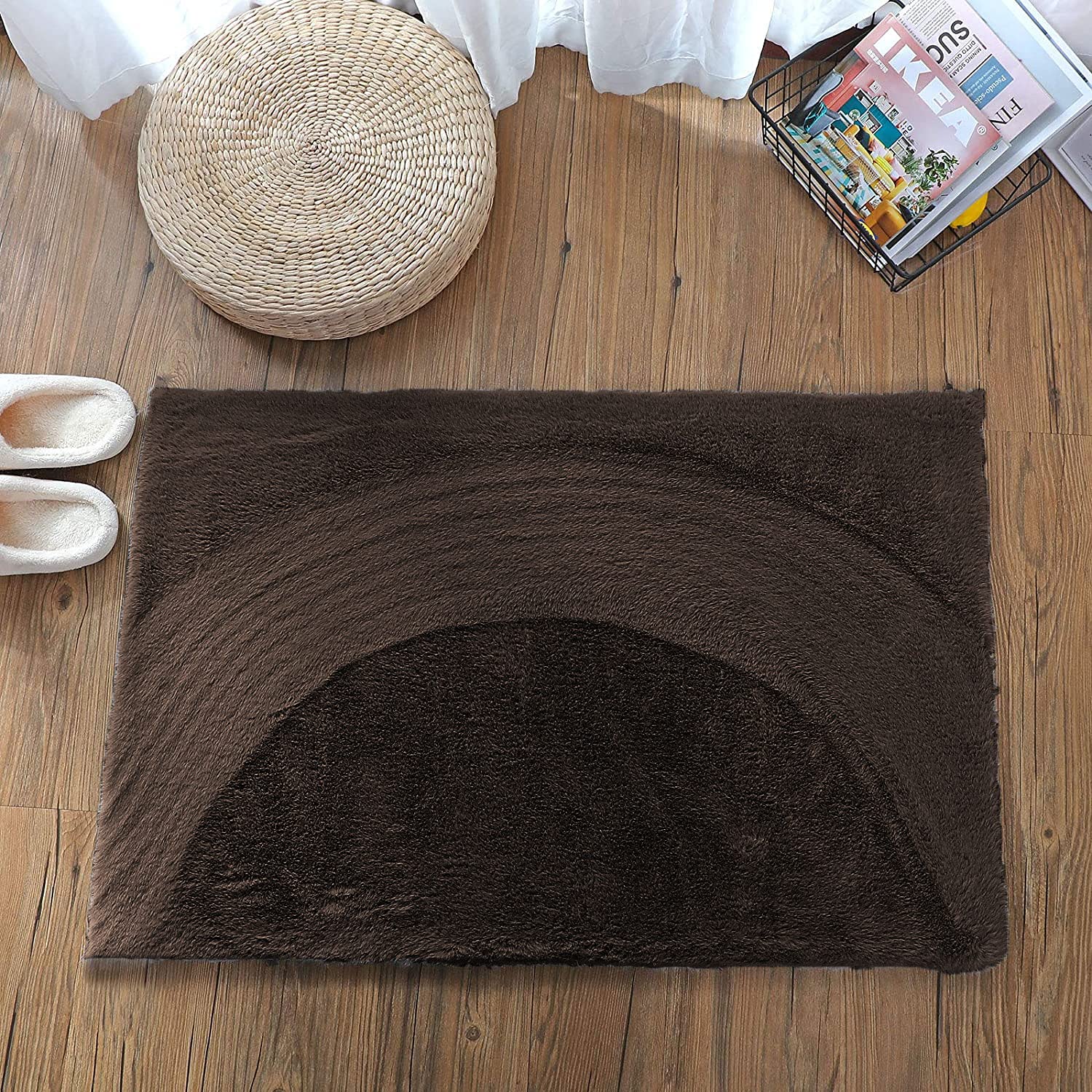Rabbit Fur Soild Bath (Chocolate, 40x60 cm)