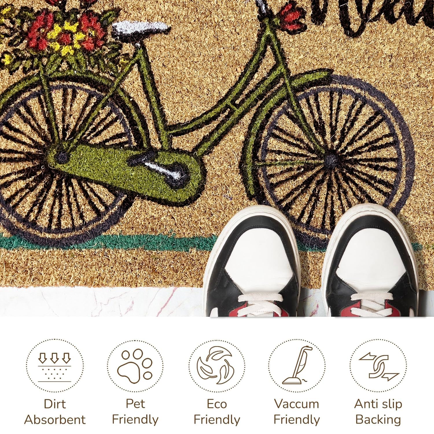 Coir Doormat for Home Entrance ( Bycycle ,71x45 cm)