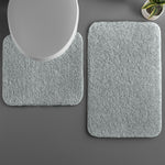 Polyester Contour Bath Mat Set (Silver , 45x 75 cm & 40x45)