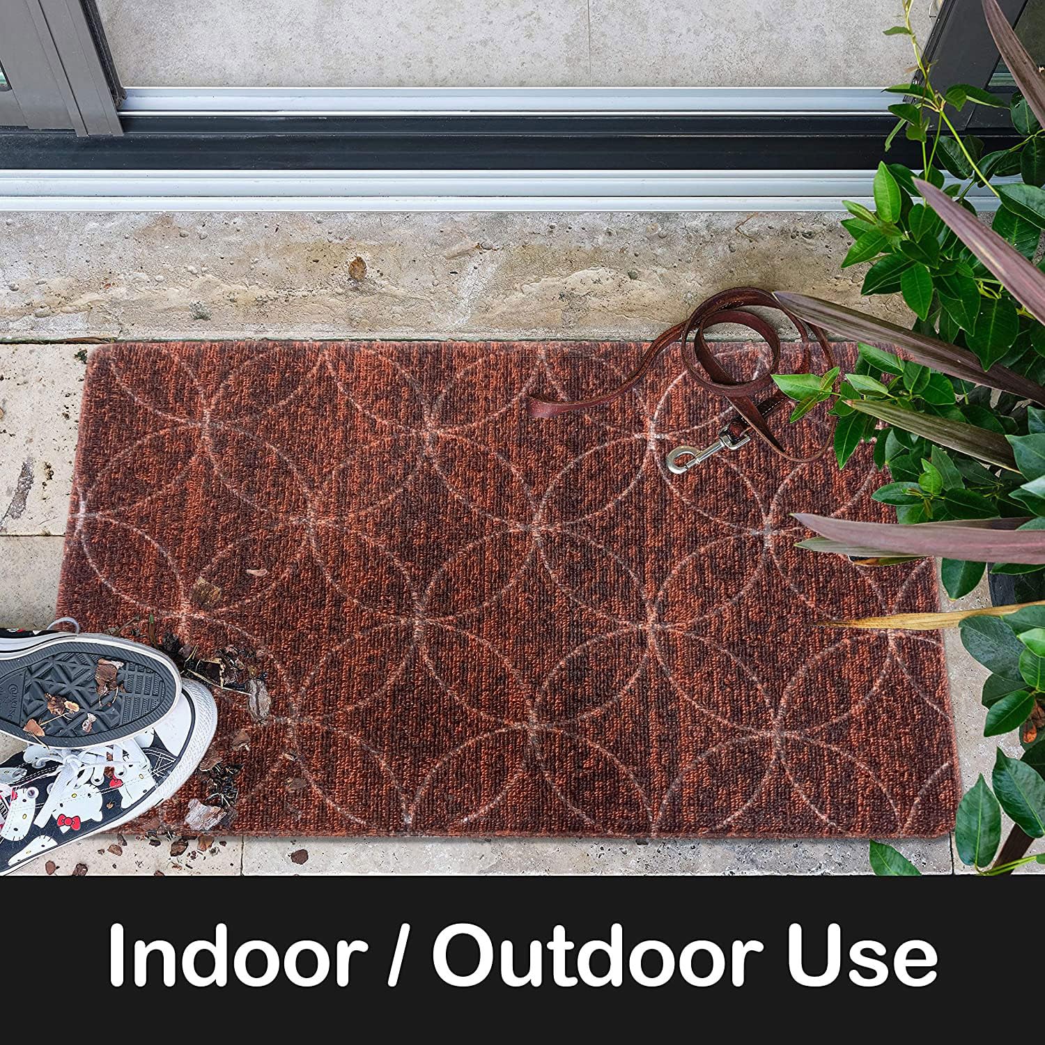 PVC Door Mat for Home Entrance Indoor & Outdoor(40x60 cm - Red)