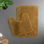 Newman Polyester Contour Bath Mat Set of 2 (Gold 45x75 cm & 40x45)
