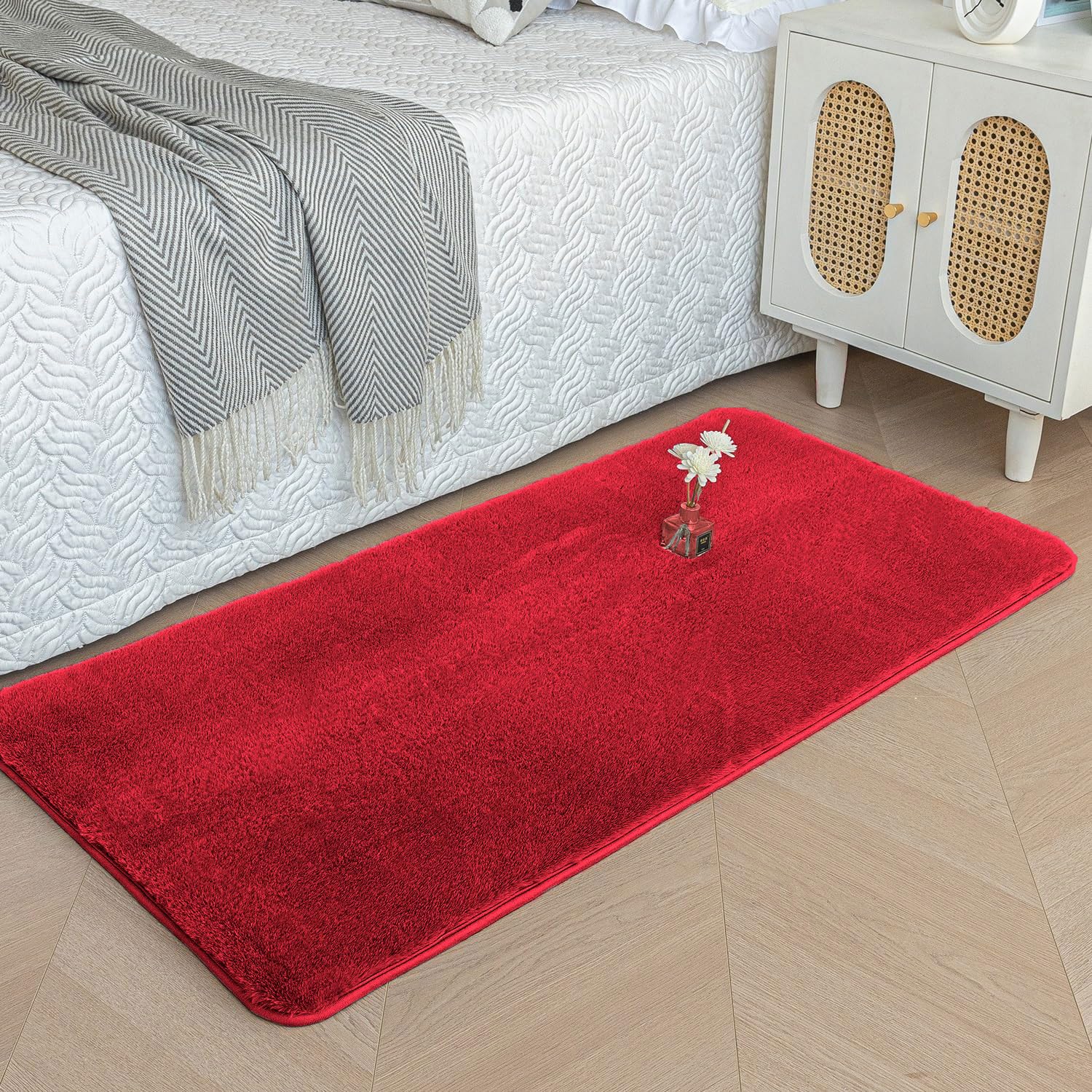 Rabbit Fur Super Soft Bath Mat (Maroon, 60x90 cm)