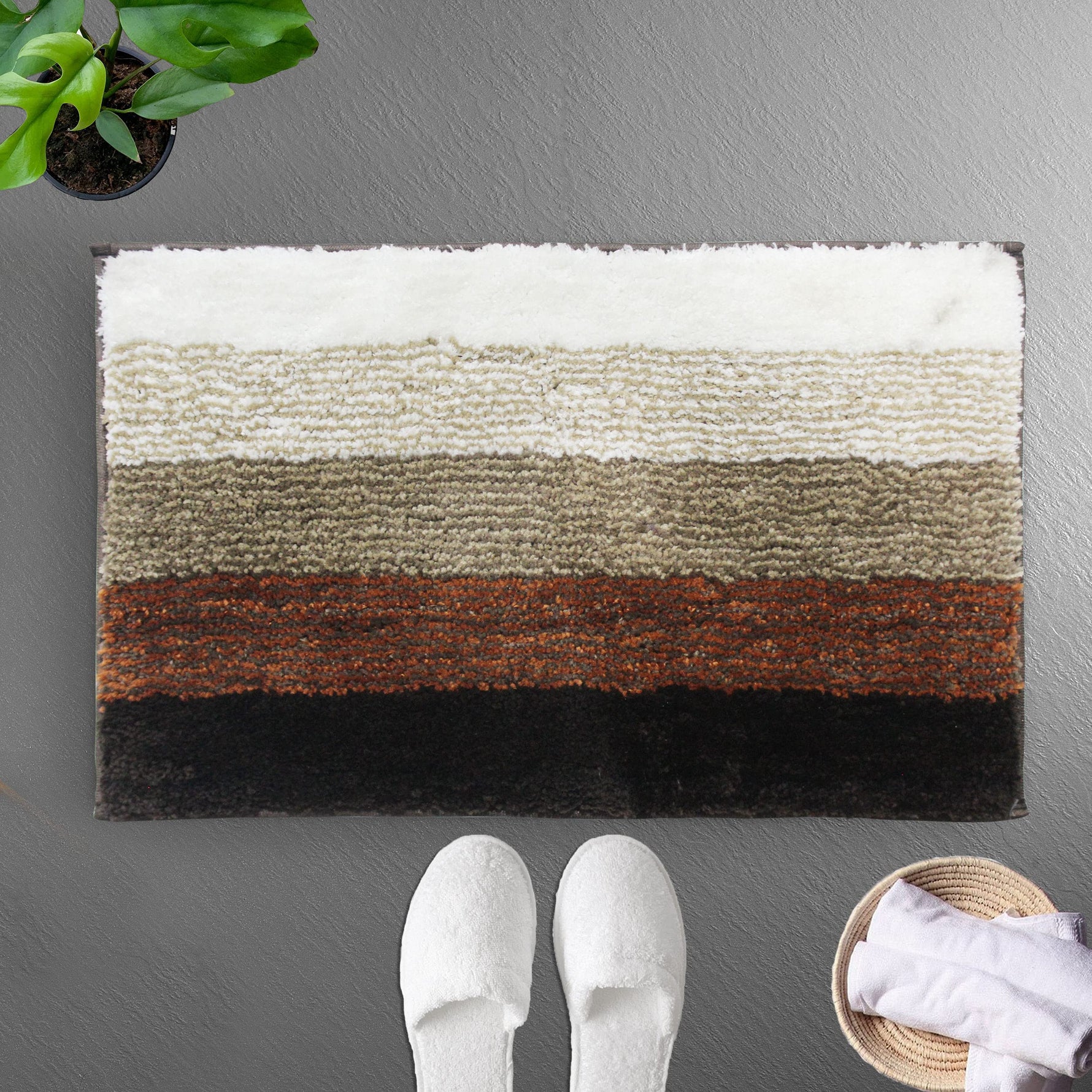 Bathmat 1600 GSM Microfiber (38x58cm, Teracotta, Pack of 2)