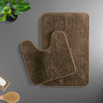 Newman Polyester Contour Bath Mat Set of 2 (Coffee 45x75 cm & 40x45)