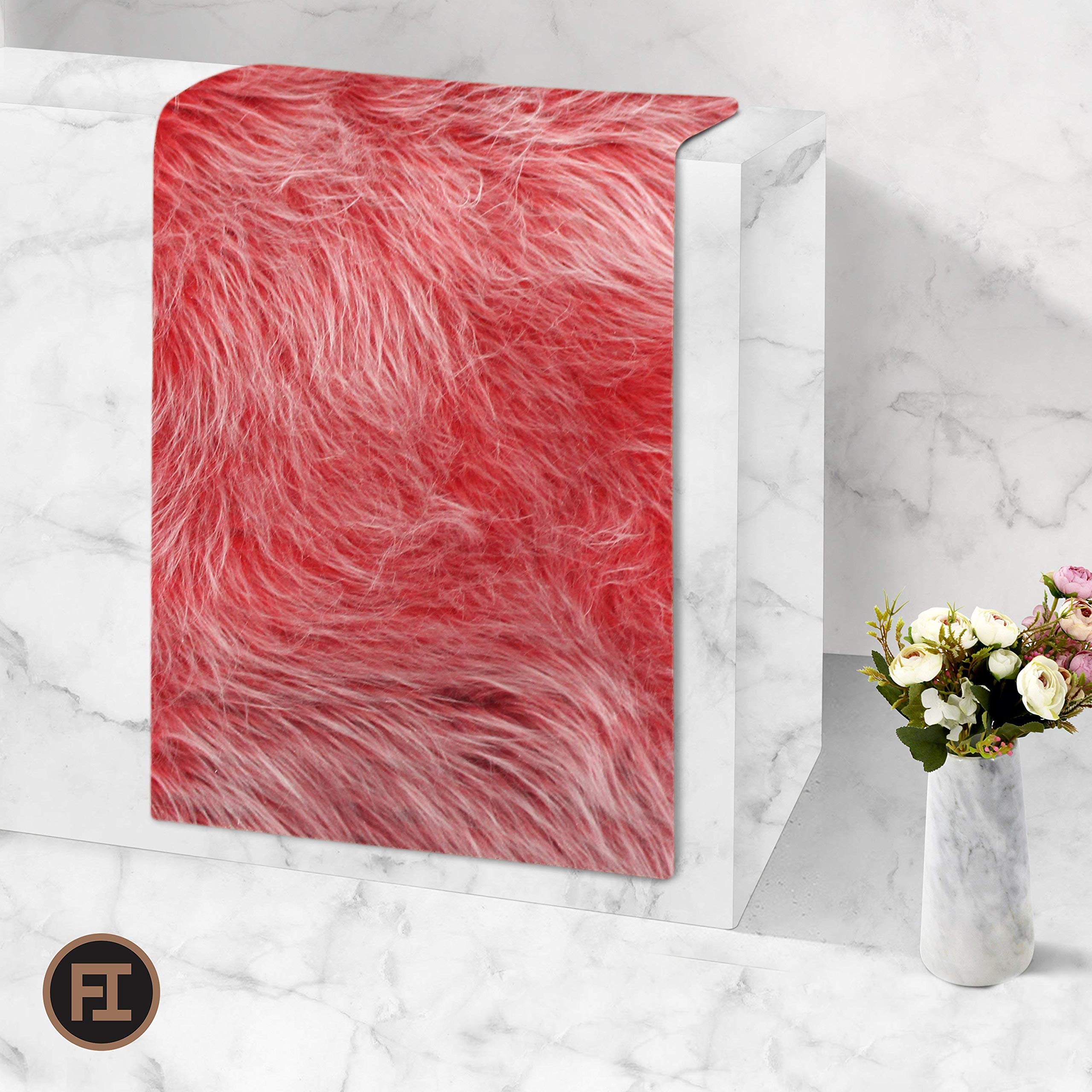 Faux Furr Bath mat Bathroom (Maroon, 45x75 cm)