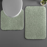 Polyester Contour Bath Mat Set (Pastel Green , 45x 75 cm & 40x45)