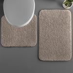 Polyester Contour Bath Mat Set (Taupe  , 45x 75 cm & 40x45)