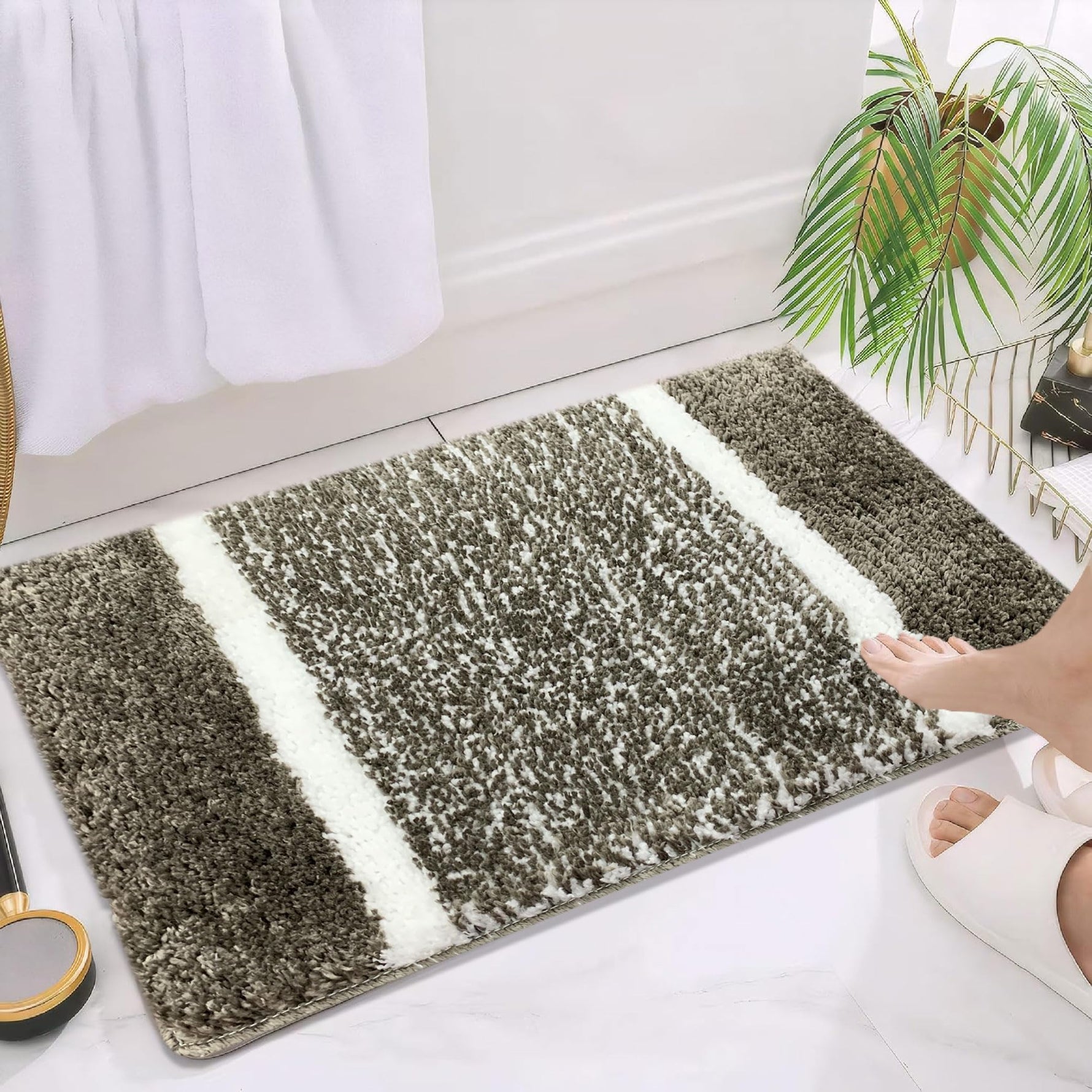 Rio Bath Mat 1800 GSM (38x58 cm, Taupe)