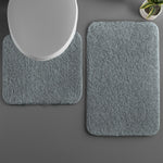 Polyester Contour Bath Mat Set (Grey , 45x 75 cm & 40x45)
