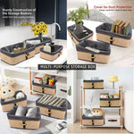 Brick Storage Box Bamboo (Beige,30x20x12 cm)