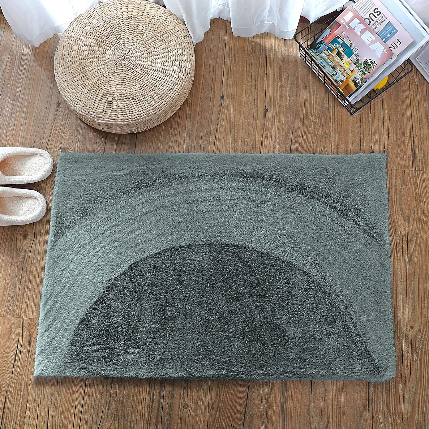 Rabbit Fur Soild Bath (Seige, 40x60 cm)