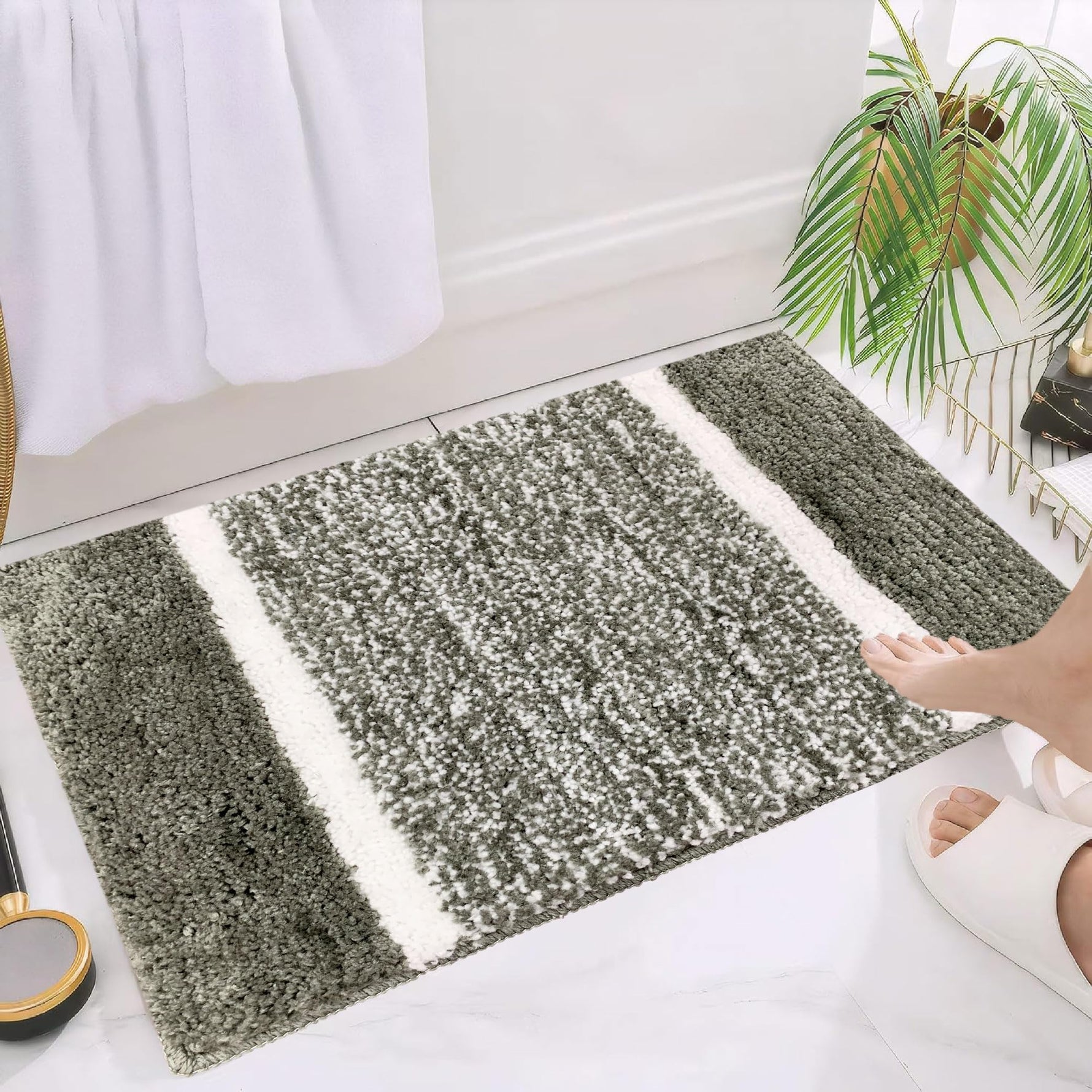 Rio Bath Mat 1800 GSM (38x58 cm, Sea Green)