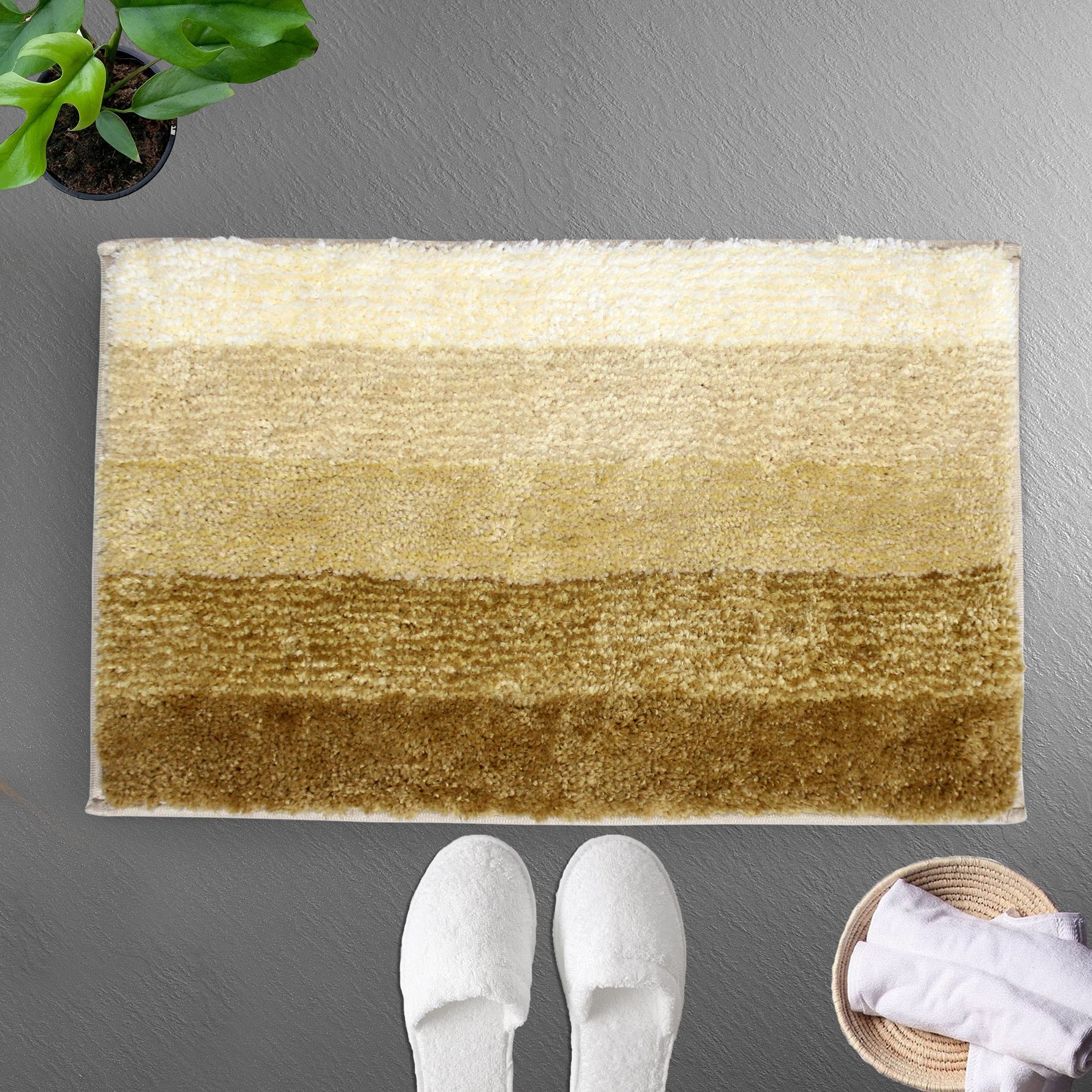 Super Soft Microfiber Mat for Home Pack of 2 (38x58cm, Tabacco)